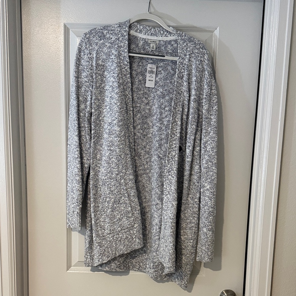 LL Bean Cotton Ragg Open Cardigan